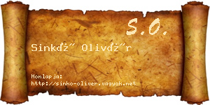 Sinkó Olivér névjegykártya