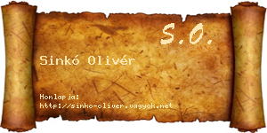 Sinkó Olivér névjegykártya